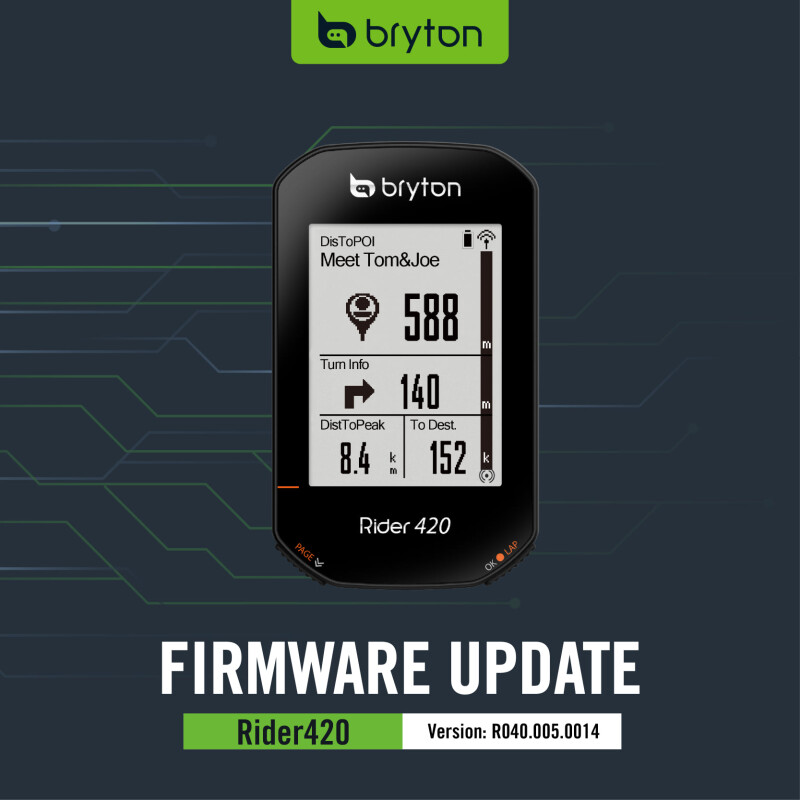 Bryton Rider 420 Update