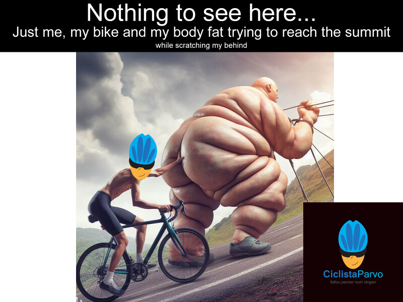 Nothing to see here... Just me, my bike and my body fat trying to reach the summit