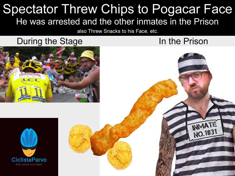 Spectator Threw Chips to Pogacar Face. He was arrested...
