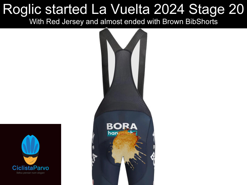 Roglic started La Vuelta 2024 Stage 20 With Red Jersey and almost ended with Brown BibShorts
