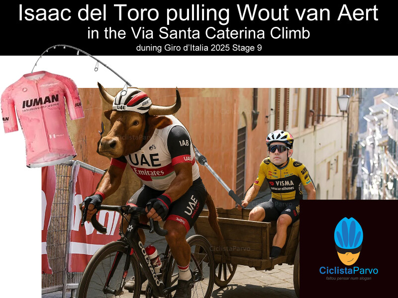 Isaac del Toro pulling Wout van Aert