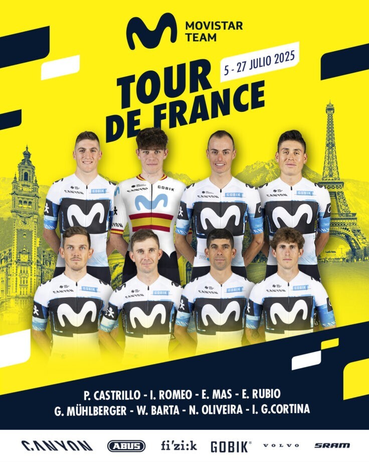 Movistar Team announces its lineup for the Tour de France