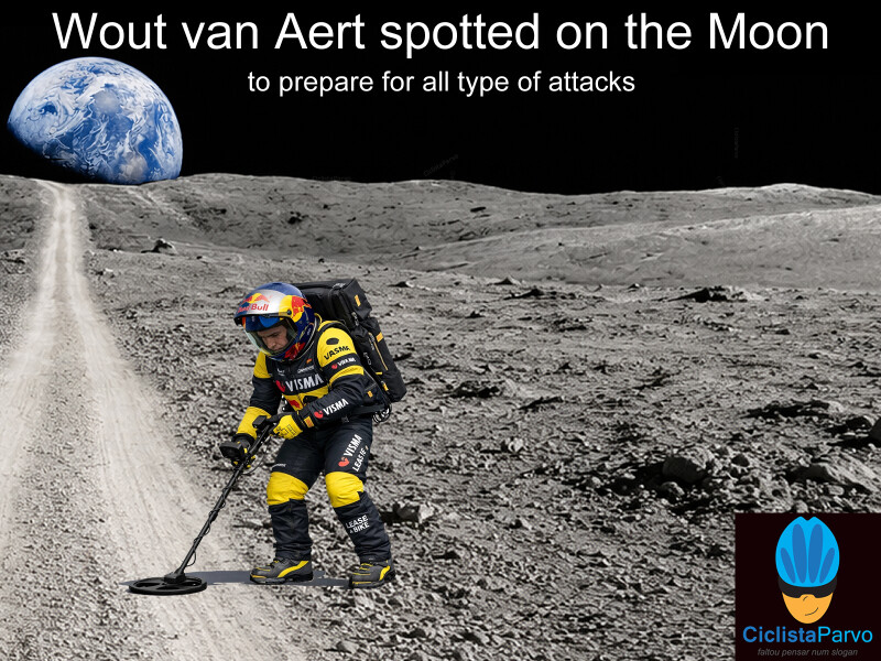 Wout van Aert spotted on the Moon to prepare for all type of Attacks