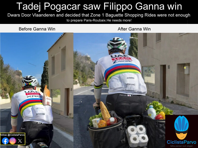Tadej Pogacar saw Filippo Ganna win