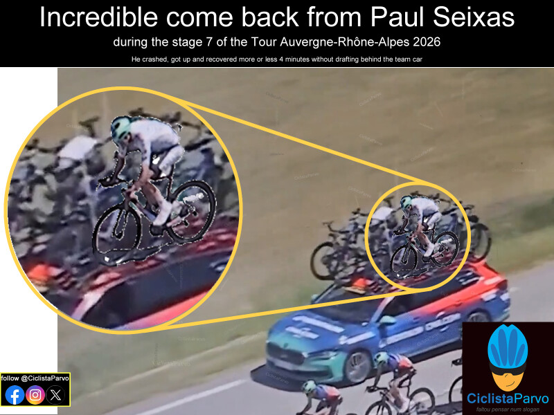 Incredible come back from Paul Seixas during the stage 7 of the Tour Auvergne-Rhône-Alpes 2026...