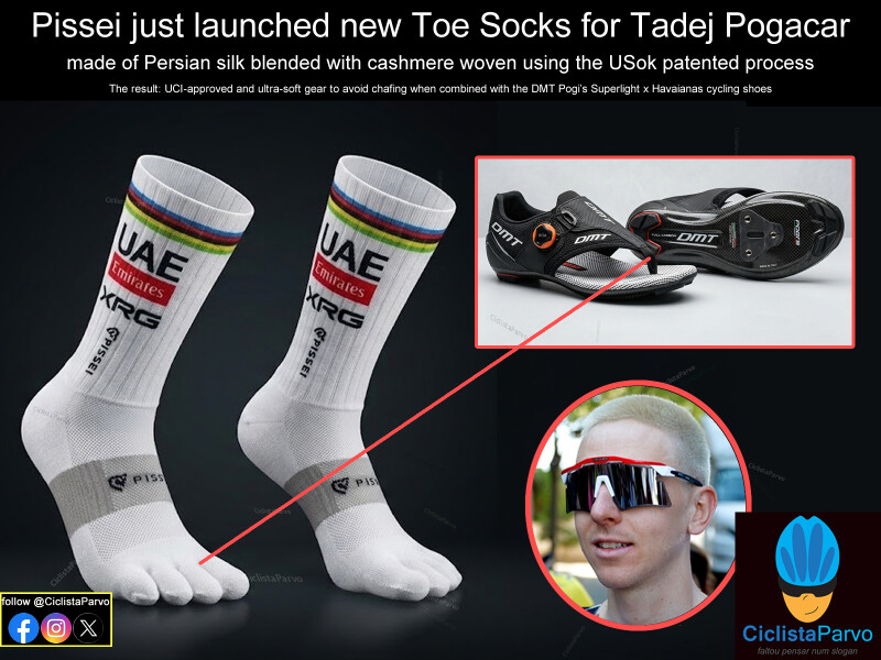 Pissei just launched new Toe Socks for Tadej Pogacar