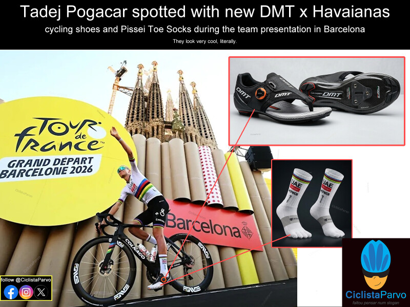 Tadej Pogacar spotted with new DMT x Havaianas