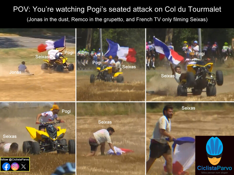 POV: You're watching Pogi's seated attack on Col du Tourmalet