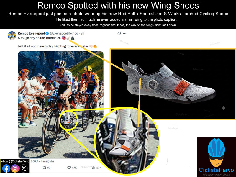 Remco Spotted with his new Wing-Shoes