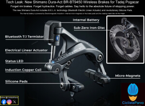 Tech Leak: New Shimano Dura-Act BR-BT9450 Wireless Brakes for Tadej Pogacar