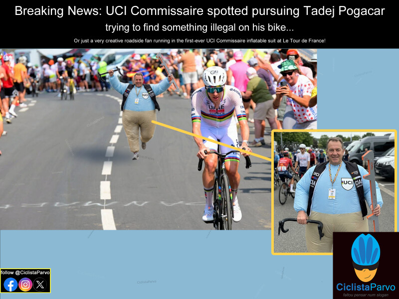 Breaking News: UCI Commissaire spotted pursuing Tadej Pogacar
